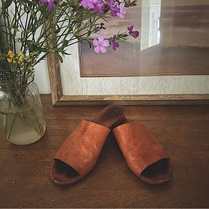 Tan leather Mansur Gavriel slides sandals EU 38